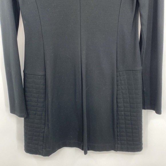 Theory‎ Mimi Q Classical Dress Womens Large Black Quilted Long Sleeve Shift Crew - Picture 10 of 13